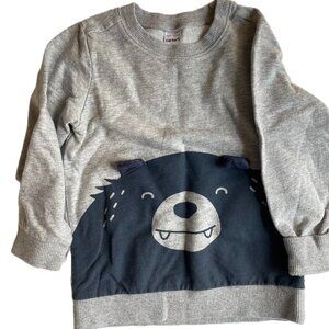 🐻 3/$15 | Boys 4T Graphic Spring Sweatshirt Heather Gray Blue Bear Carter's